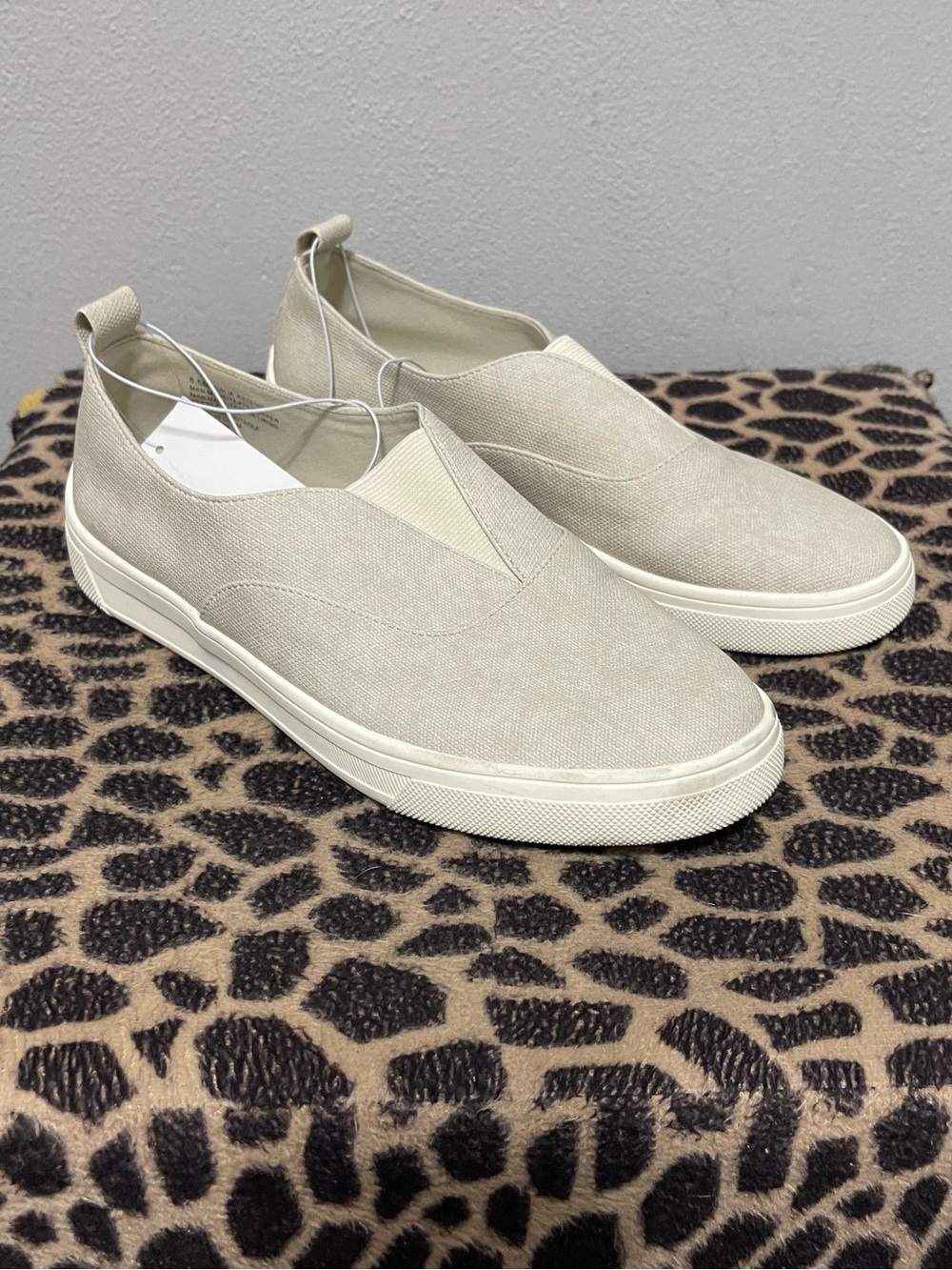Kensie Slip On Casual Loafer Shoes Fabric Beige Womens 8.5